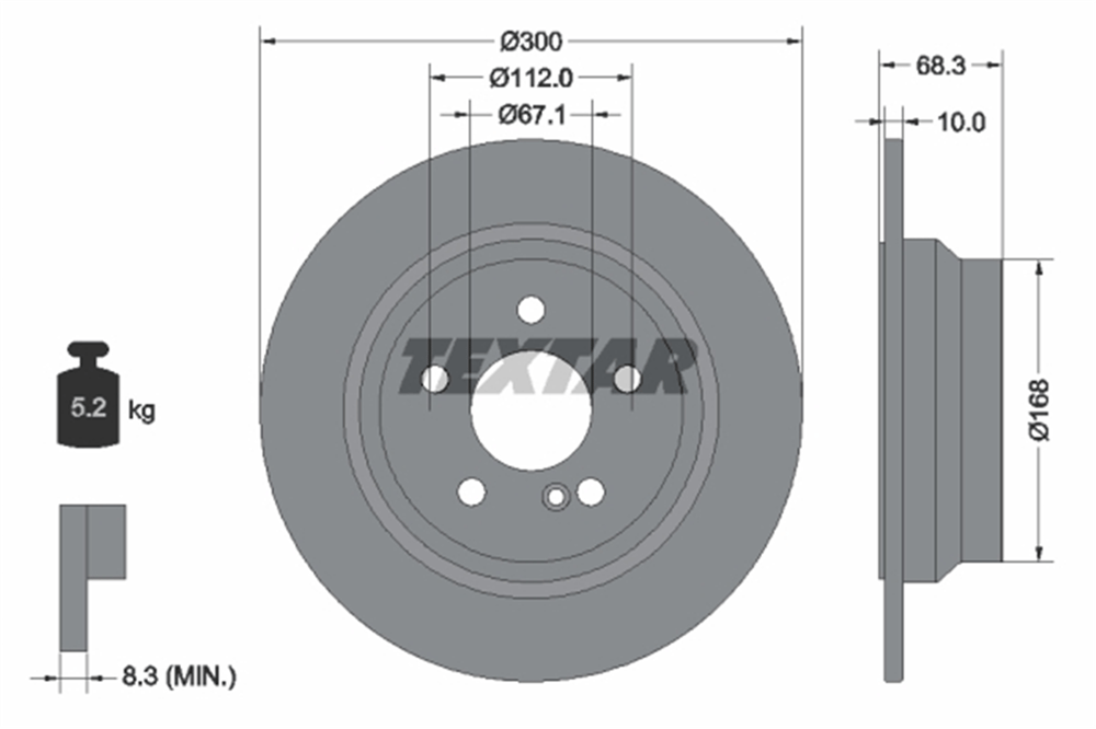 TEXTAR 92115405 - Fren Diski Arka - Mercedes W211-212-218