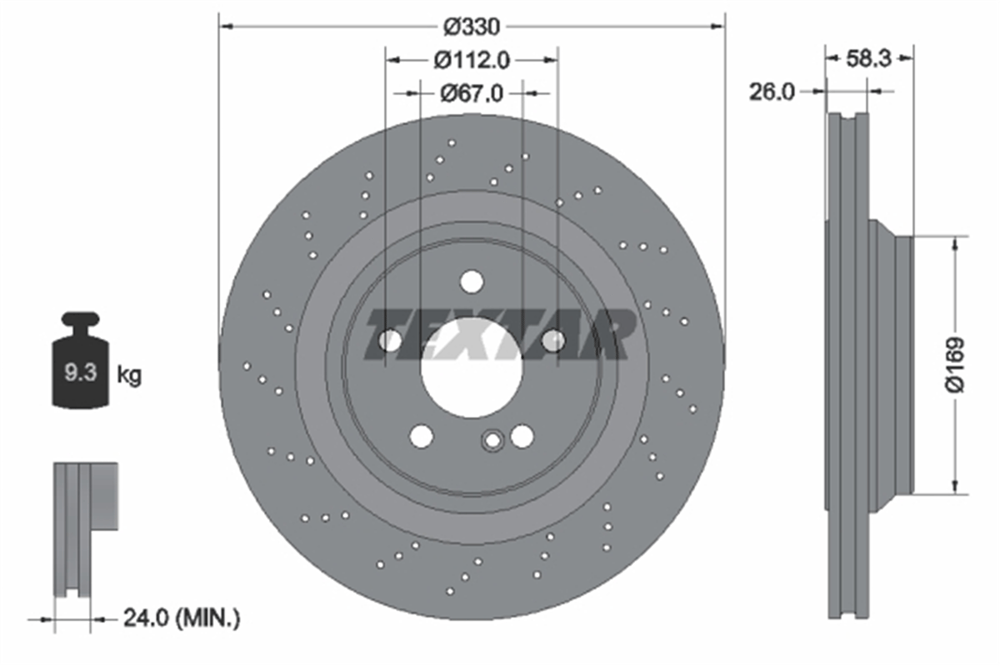 TEXTAR 92120407 - Fren Diski Arka - Mercedes R 230 Sl
