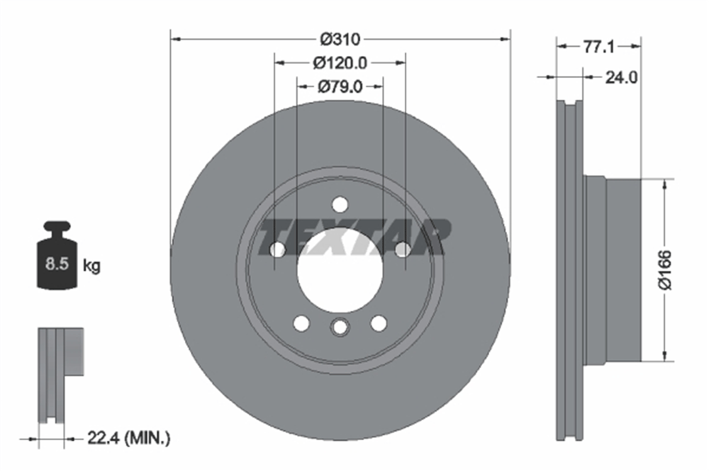 TEXTAR 92122505 - Fren Diski Ön - Bmw E60-e61-e63-e64