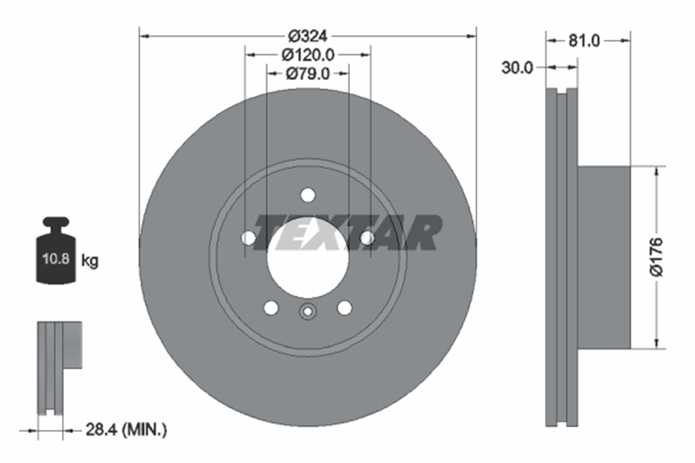 TEXTAR 92122805 - Fren Diski Ön - Bmw E65-66
