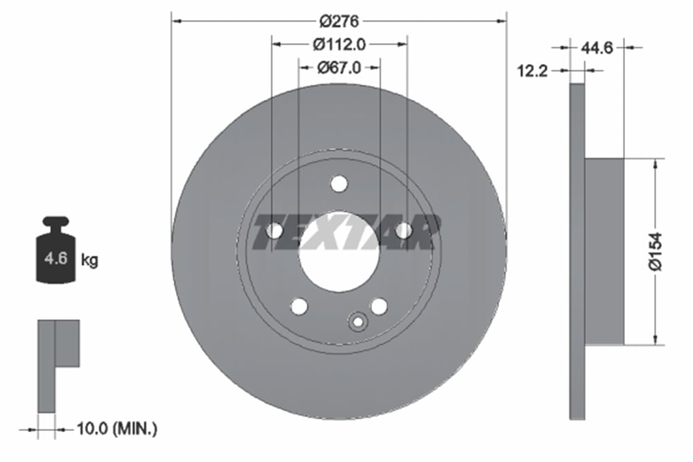 TEXTAR 92131803 - Fren Diski Ön - Mercedes W169