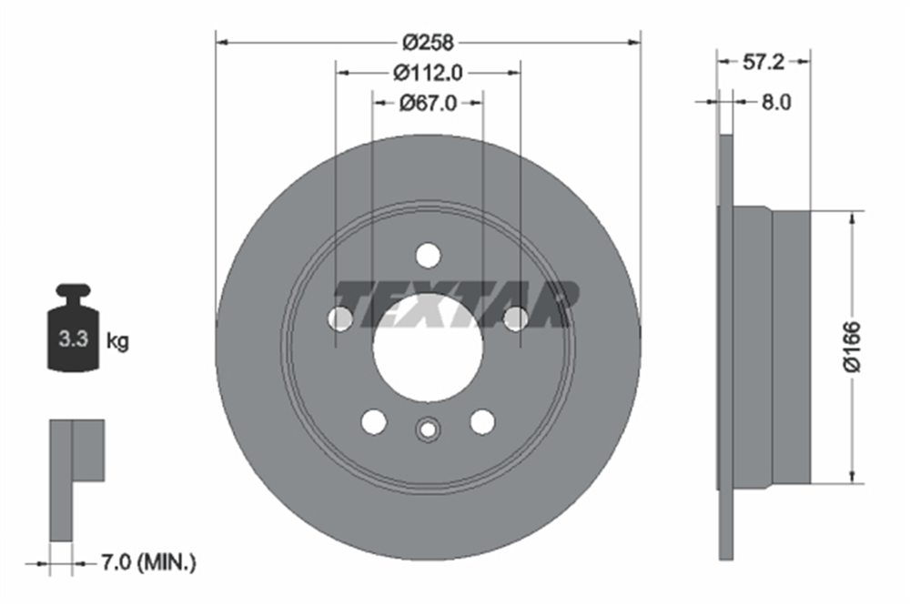 TEXTAR 92132103 - Fren Diski Arka - Mercedes W169-245