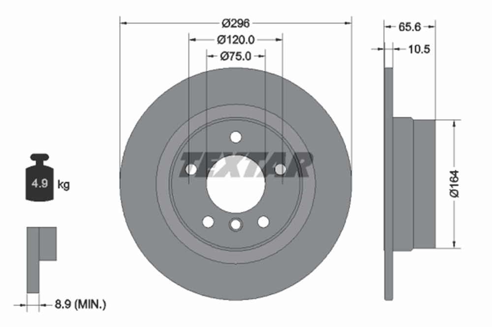 TEXTAR 92133103 - Fren Diski Arka - Bmw E81-e87-e90-e92