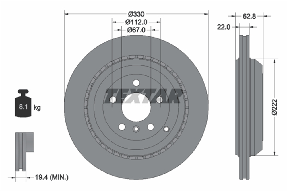 TEXTAR 92150903 - Fren Diski Arka - Mercedes W164-251