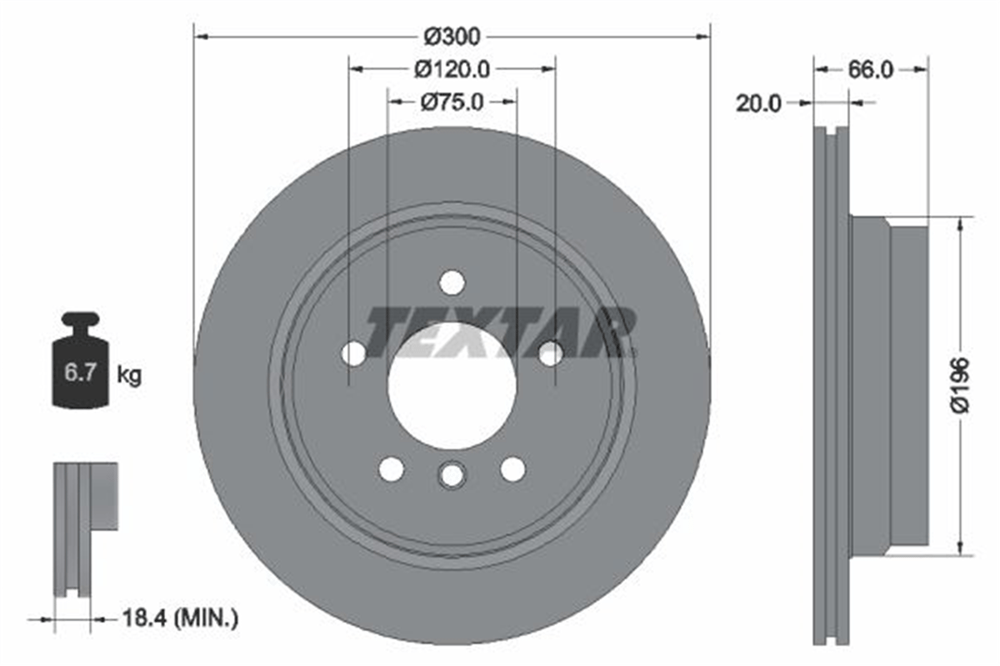 TEXTAR 92154903 - Fren Diski Arka - Bmw E81-e87-e87lci-e82-e90