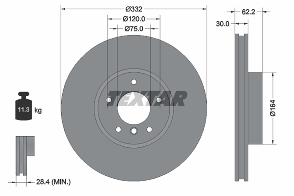 TEXTAR 92160805 - Fren Diski Ön - Bmw X5 E70-x5 F15-x6 E71-x6 F16