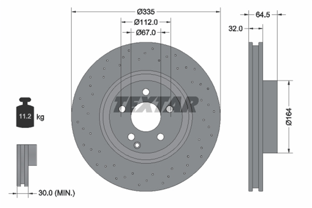 TEXTAR 92171905 - Fren Diski Ön - Mercedes W221