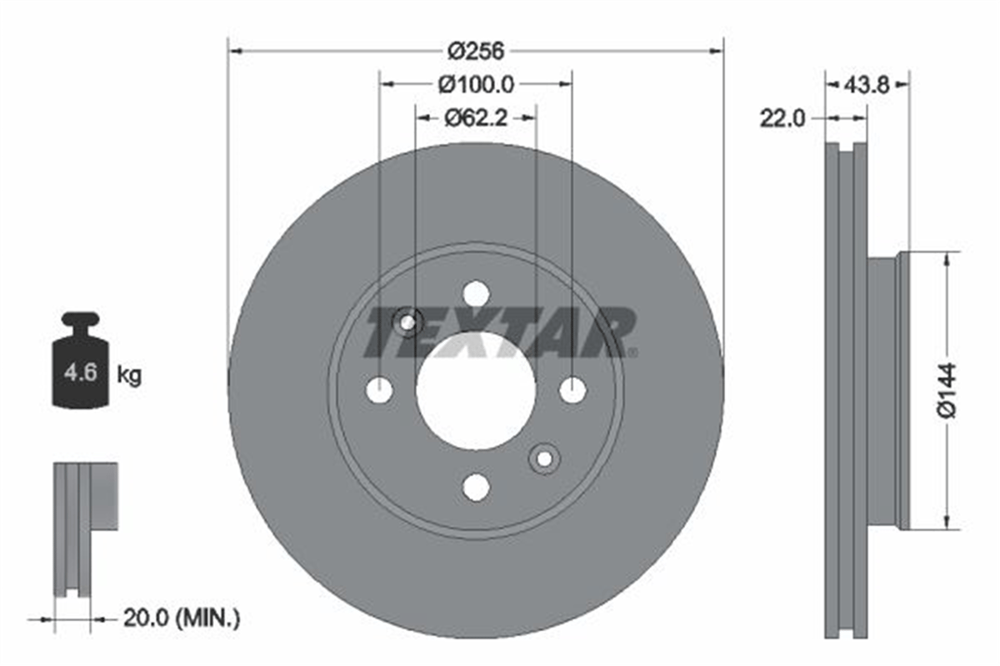 TEXTAR 92237903 - Fren Diski Ön - Kore Accent Blue/i20/rio