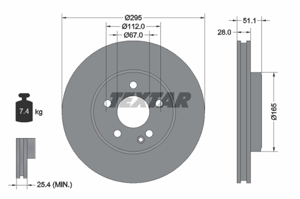 TEXTAR 92241603 - Fren Diski Ön - Mercedes 117-246-176-156