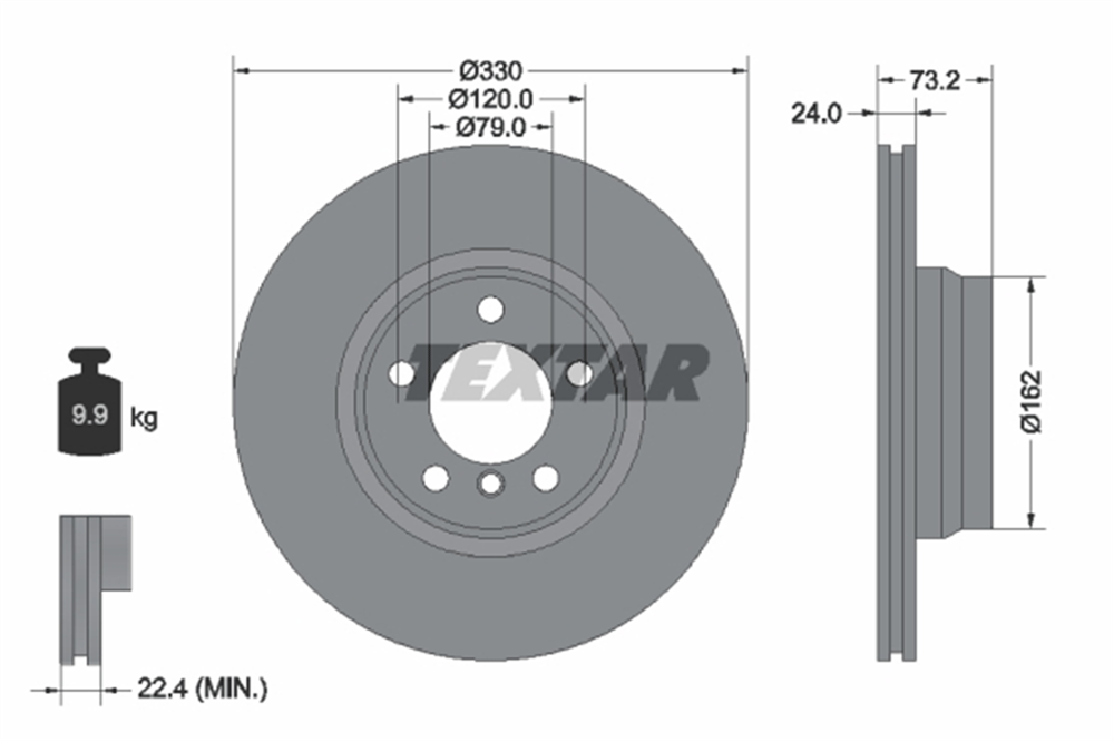 TEXTAR 92242005 - Fren Diski Ön - Bmw F22-f22 Lci-f23-f23 Lci-f30-f30 Lci-f31-f34 Gt-4f32-f32 Lci-f33-f33 Lci-f36 Gran Coupe