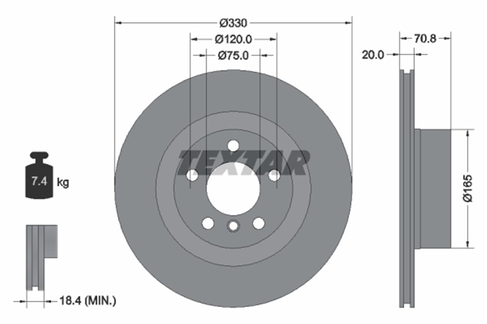 TEXTAR 92256303 - Fren Diski Arka - Bmw X3 F25- X4 F26