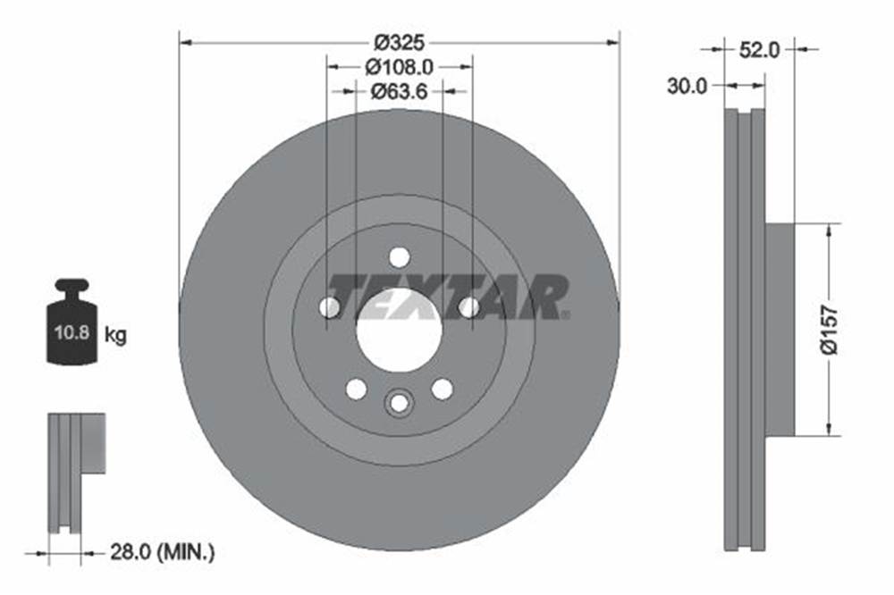 TEXTAR 92278605 - Fren Diski Ön - Bmw Land Rover Range Rover Discovery Sport Evoque