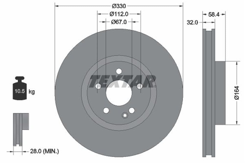 TEXTAR 92279405 - Fren Diski Ön - Mercedes W447