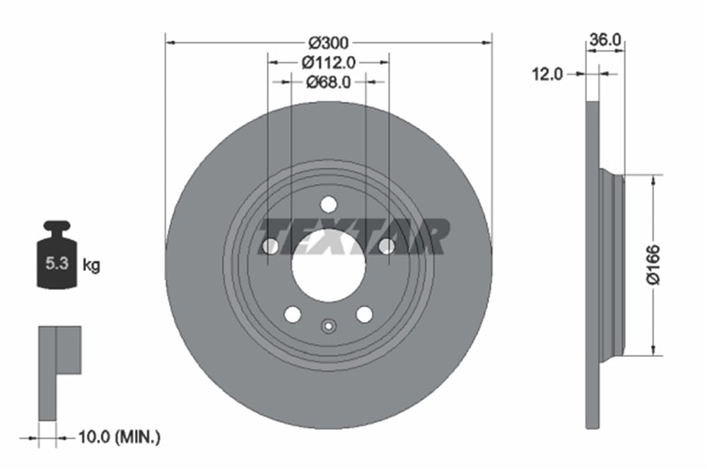 TEXTAR 92282803 - Fren Diski Arka - Vw A4-a5-q5