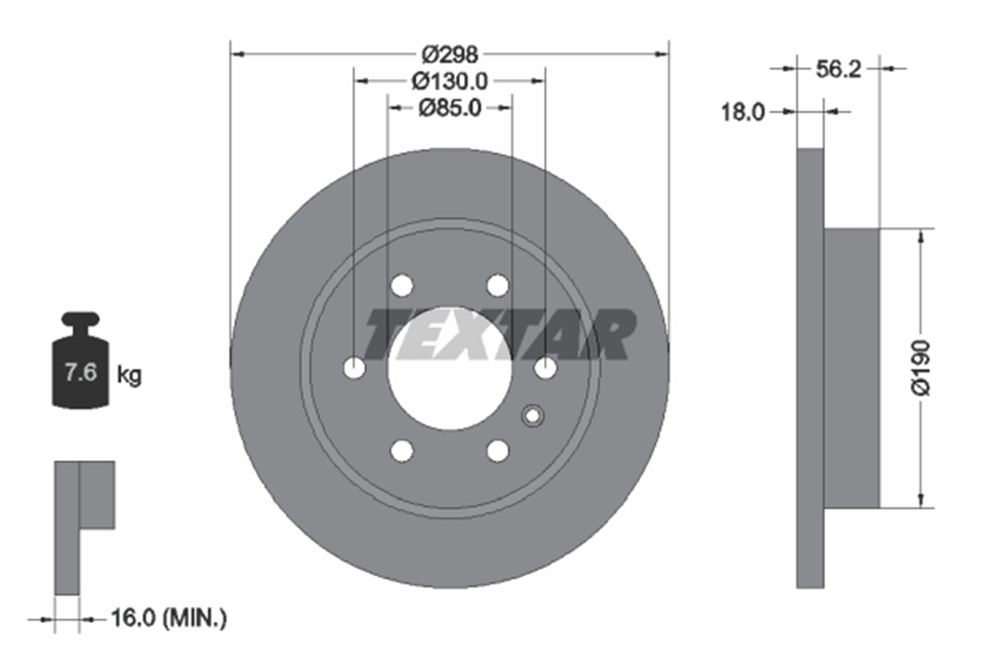 TEXTAR 92301003 - Fren Diski Arka - Mercedes Sprinter 907-910