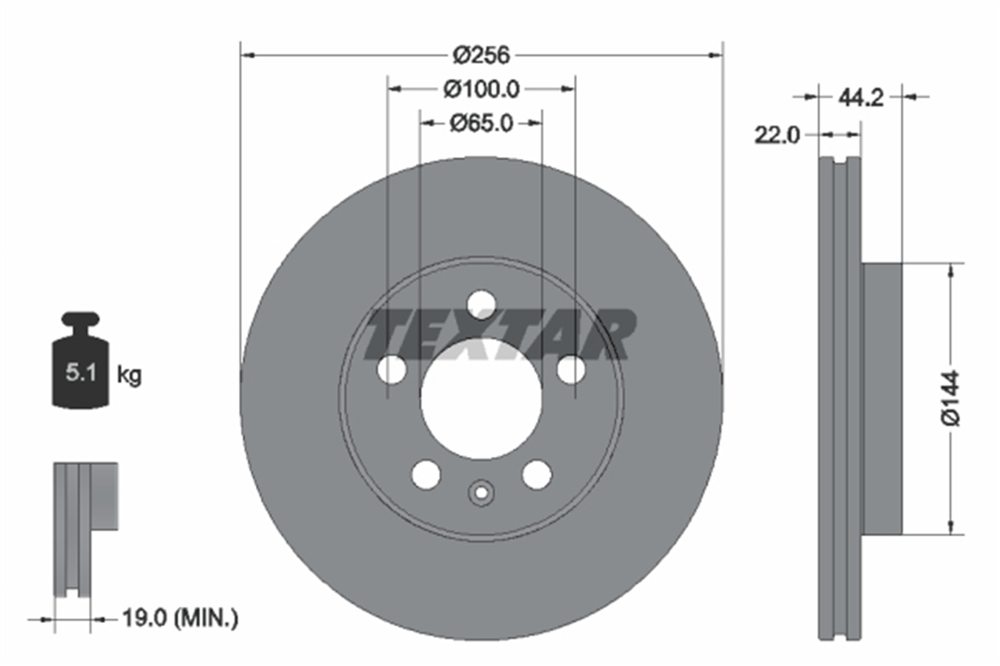 TEXTAR 92303803 - Fren Diski Ön - Vw Polo-ibiza