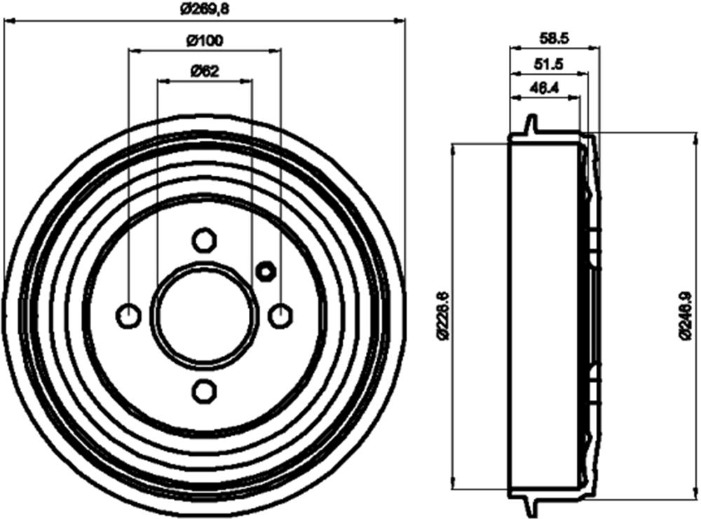 TEXTAR 94009300 - Kampana Arka - Bmw E30