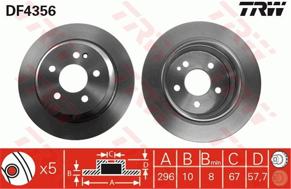 TRW DF4356 - Fren Diski Arka - Mercedes W639