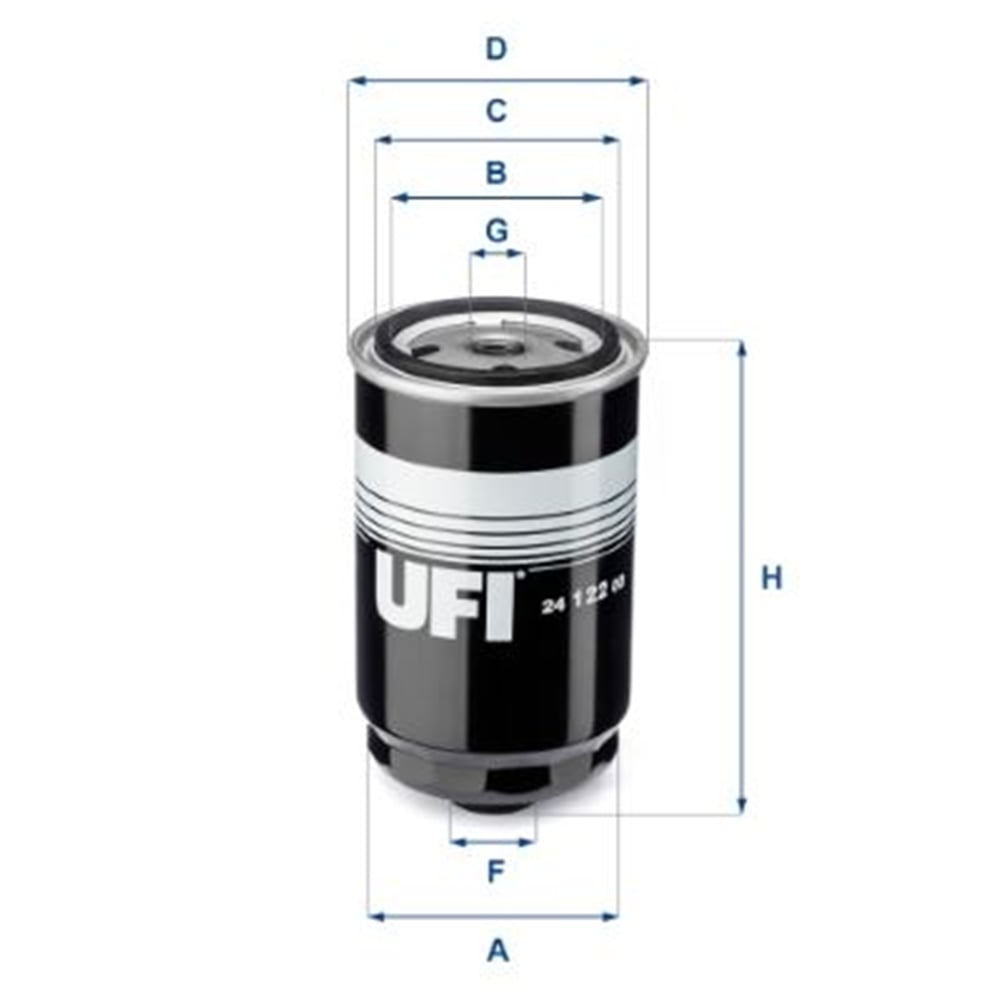UFI 24.122.00 - Yakit Filtresi - Kore Accent Blue/h1/starex/i20/i30/ix35/tucson/santafe/trajet/sportage
