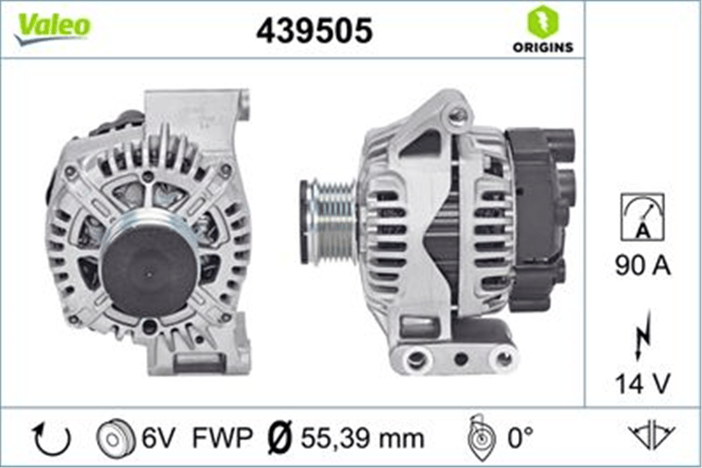 VALEO 439505 - Alternatör - Fiat Albea/doblo/linea/g.punto/evo