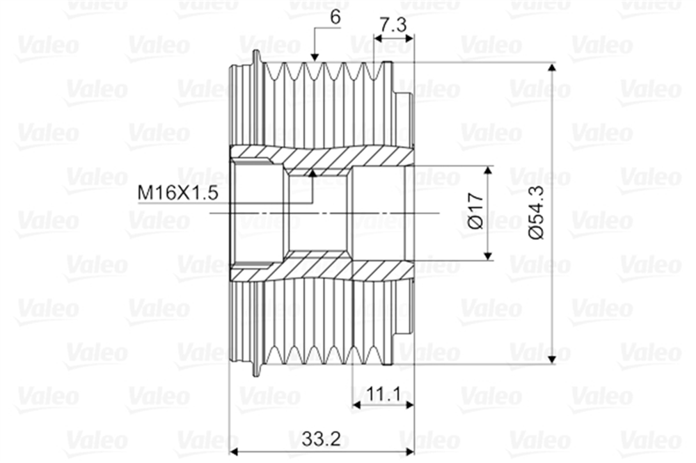 VALEO 588015 - Alternatör Kasnagi - Fiat Fiesta / Scudo / 206 / 406 / Partner / Berlingo