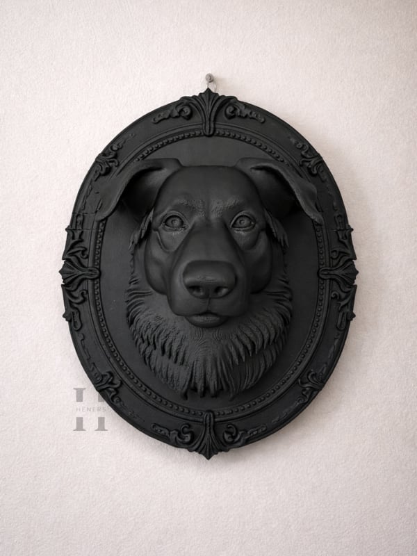 Gotik Köpek Oval Çerçeve , Dekoratif Ürün