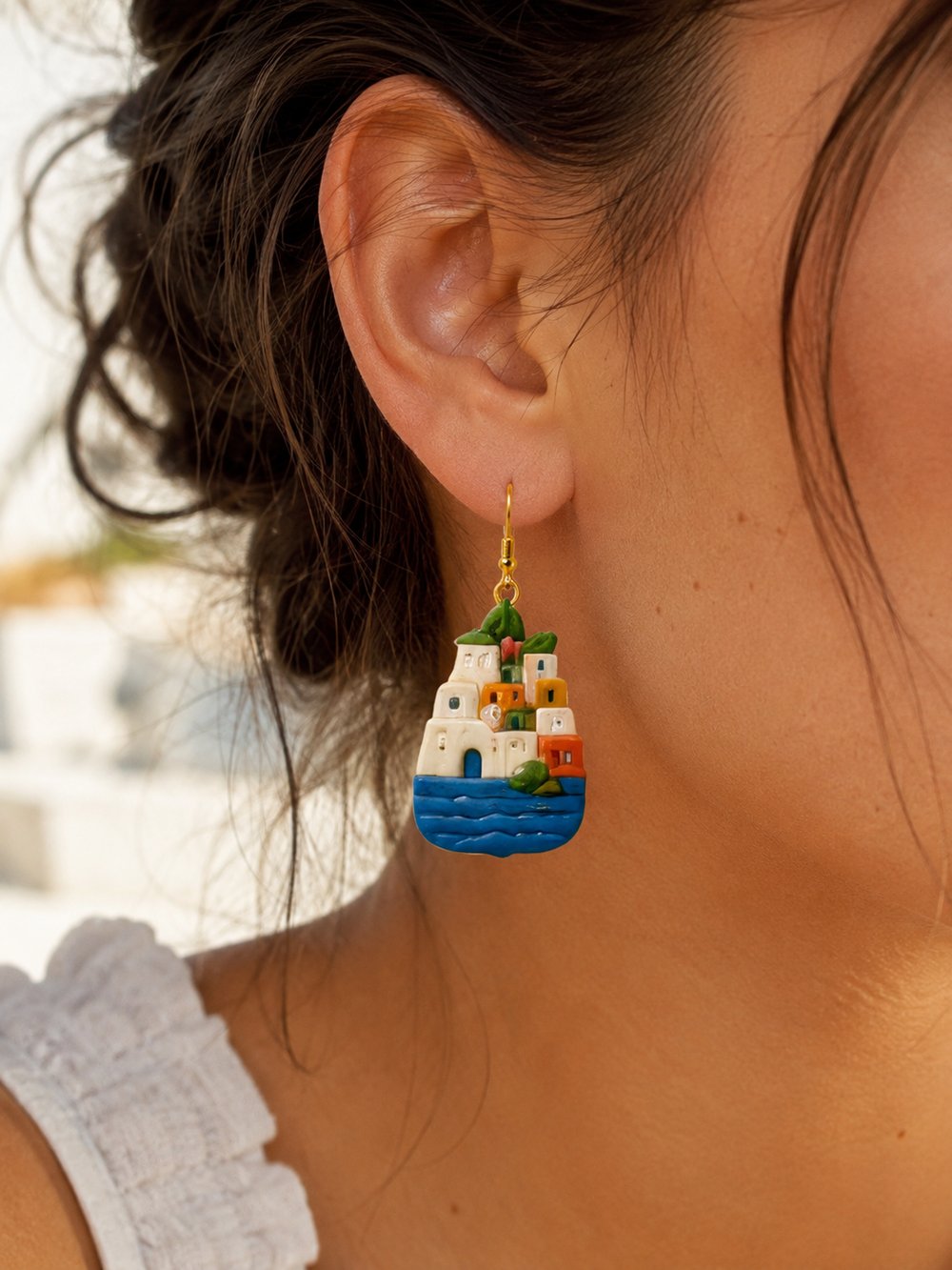 HENERS Amalfi Summer Collection İtalya Yaz Tarzı Küpe | Renk Seçenekli