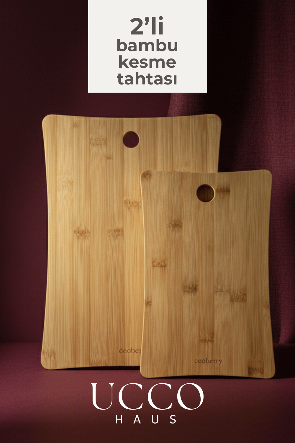 2 Adet Bambu Kesme Sunum Tahtası 35-30 cm – Sağlıklı Dayanıklı Sunumluk Şarküteri