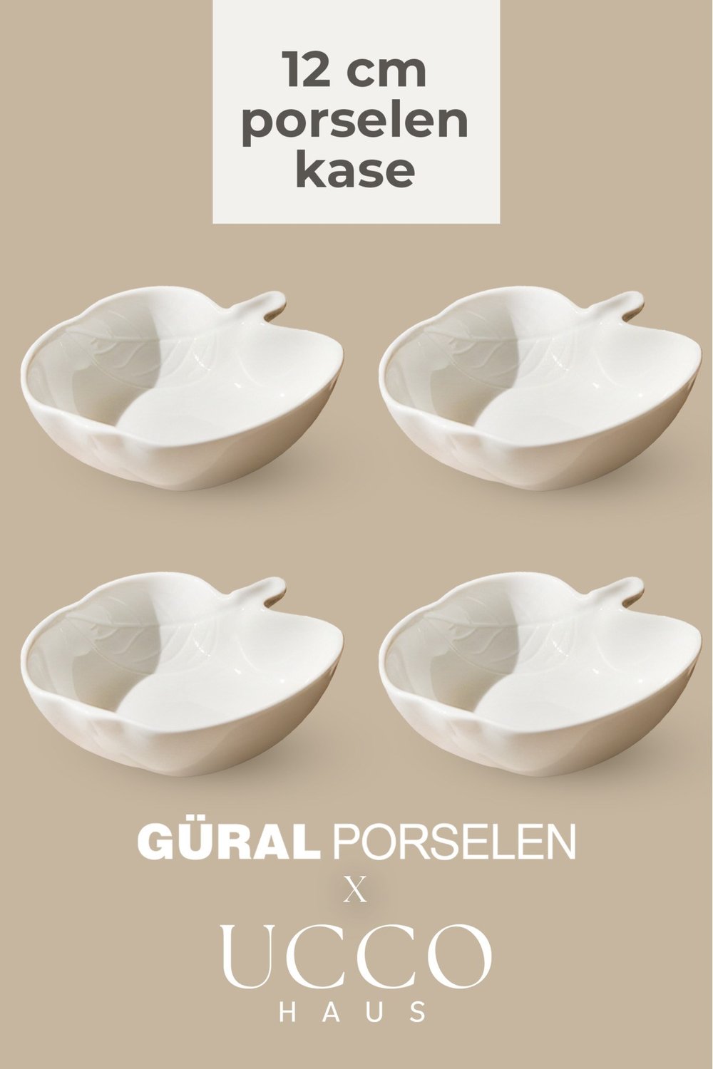 4 ADET Porselen Kase Çerezlik Kahvaltılık Meyve Tabağı Tatlı Sunum Tabağı 12 cm Kahvaltılık Tabak