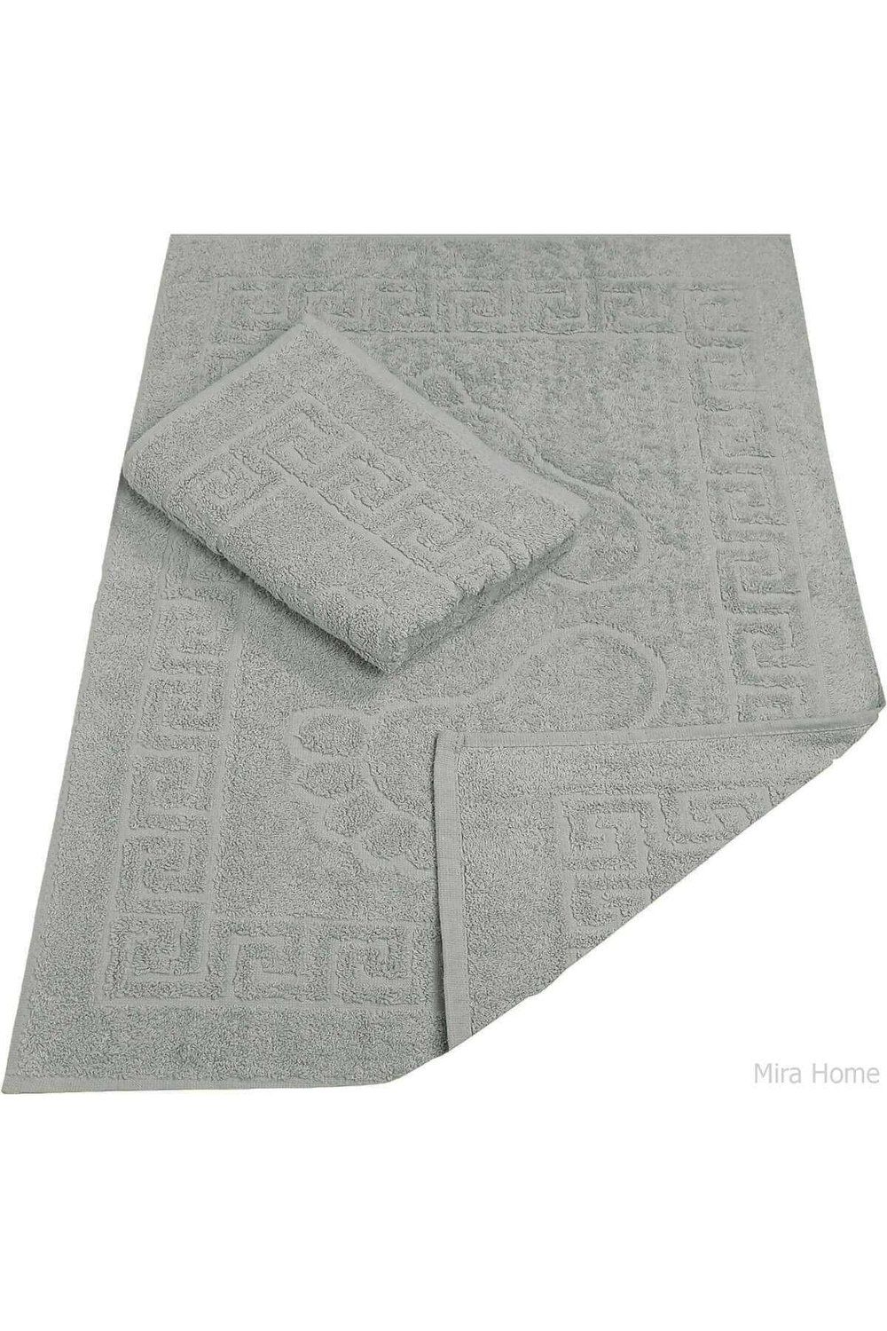2 Li Banyo Ayak Havlusu %100 Pamuk 50X70 Cm Menesch Gri