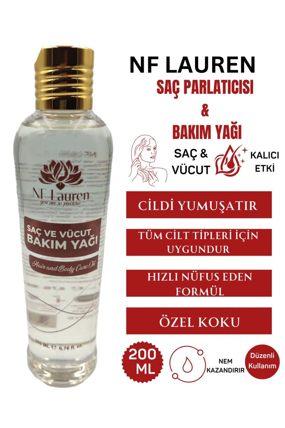 Saç Parlatıcısı Ve Bakım Yağı 200 ml