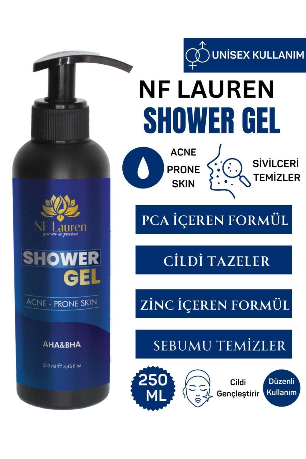 SİVİLCE KARŞITI DUŞ JELİ 250 ML