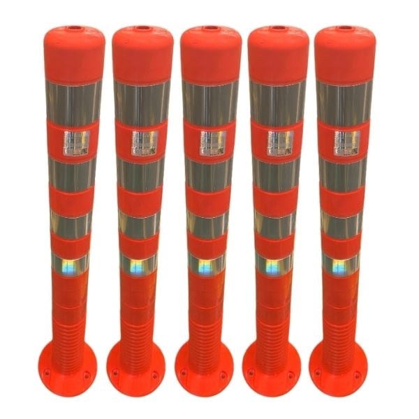 100 cm TPU Esnek Delinatör Duba 5'li Set – Turuncu Şerit Ayırıcı
