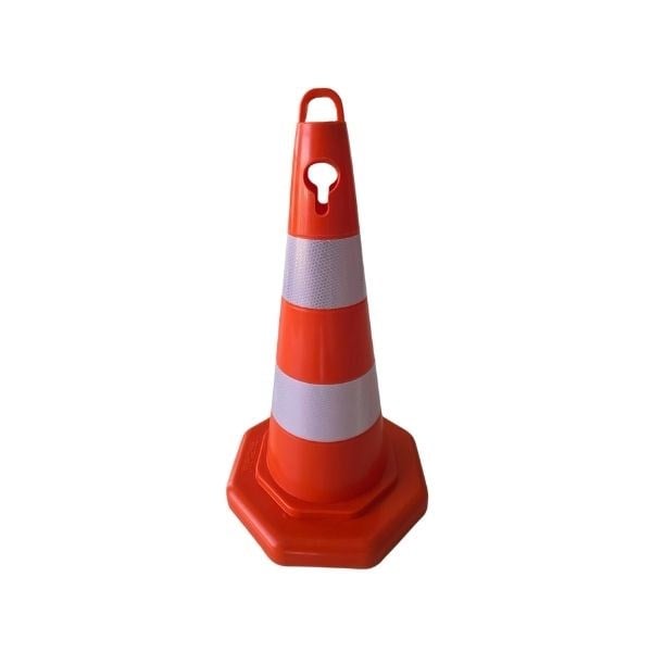 50 cm Turuncu PVC Trafik Konisi – Çift Reflektifli