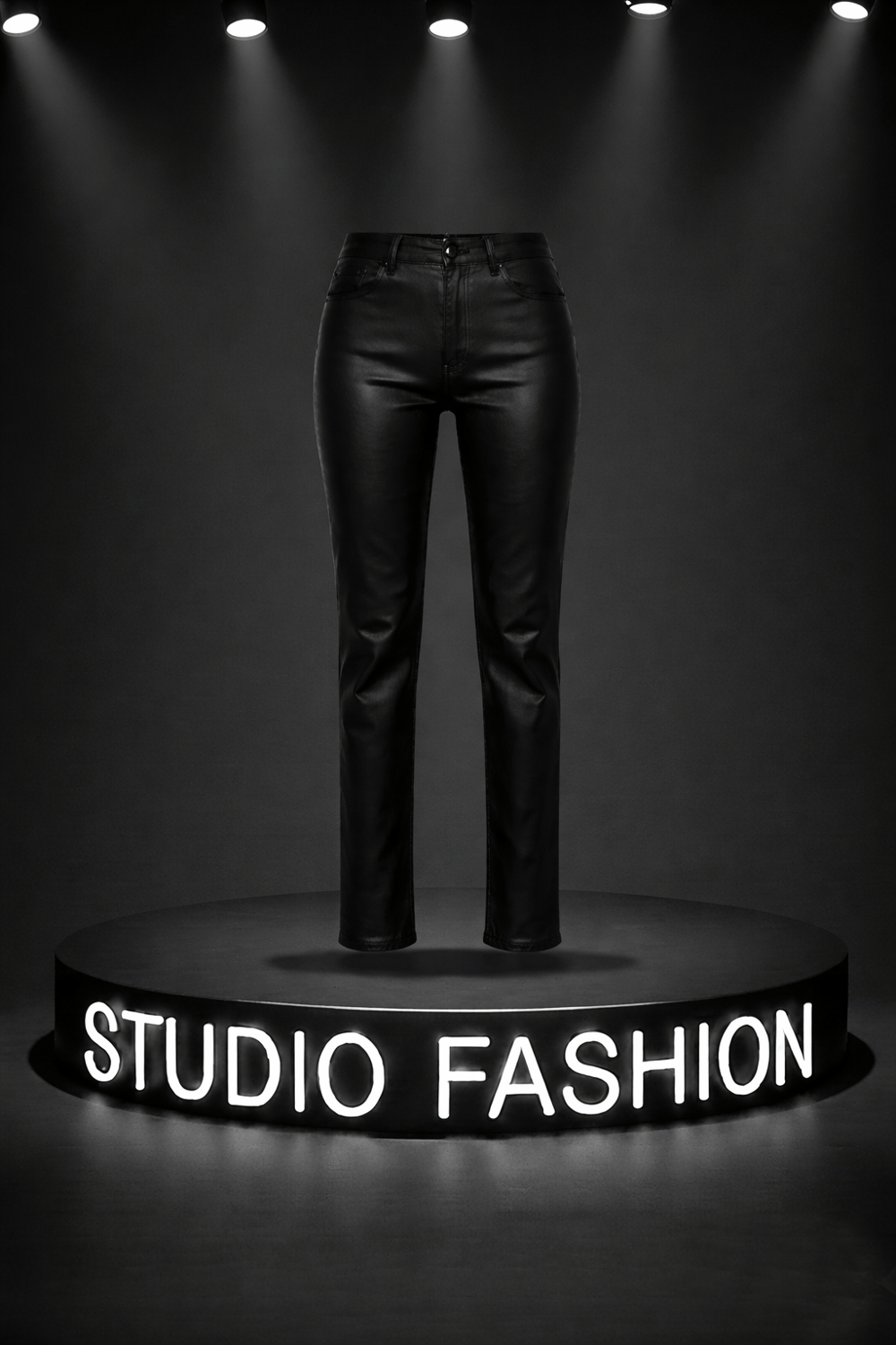 Kadın Siyah Mumlu Kaplama Slim Fit Jean