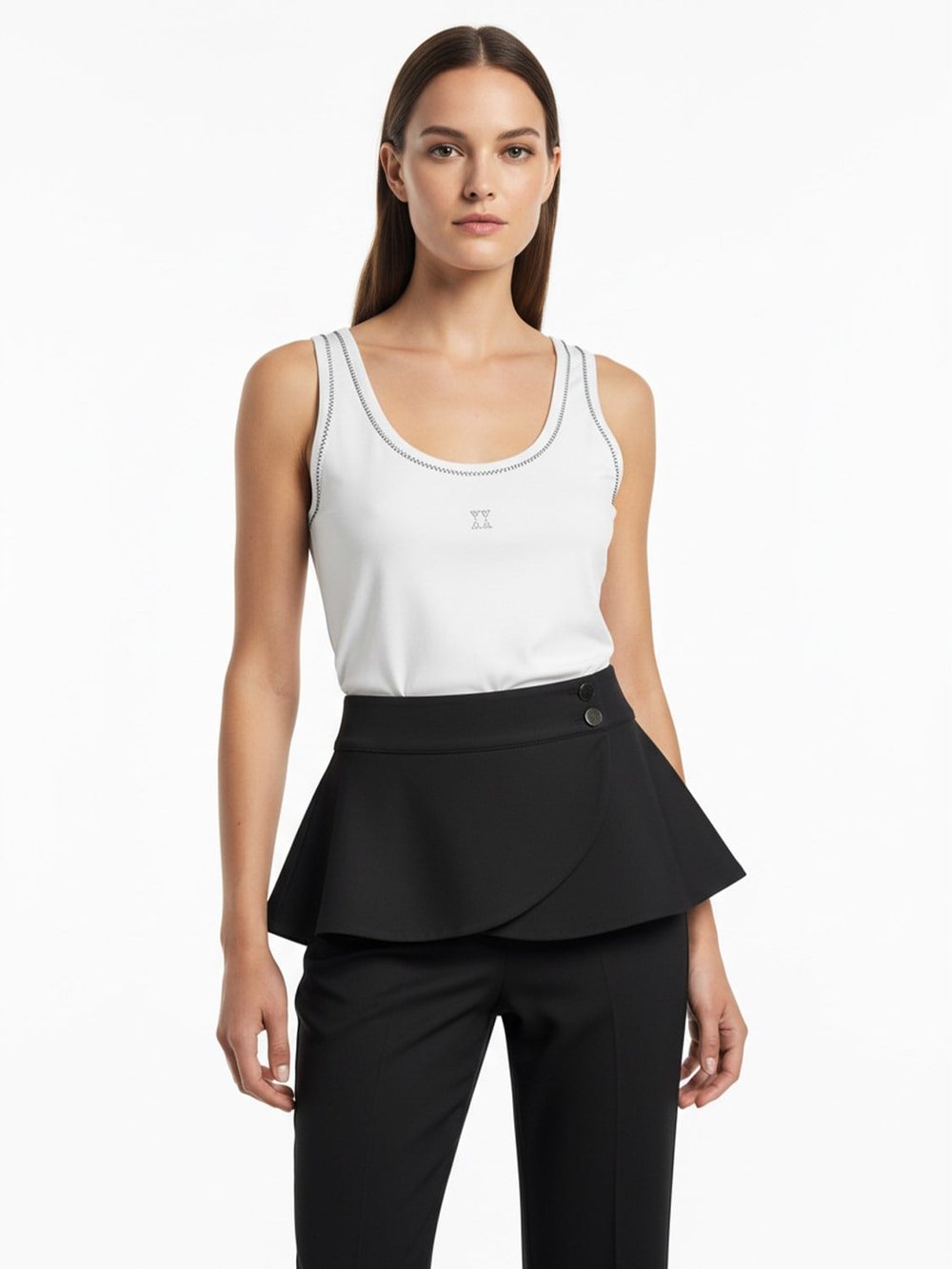 LUXURY EDIT Beyaz Pamuk Dokulu Regular Fit Atlet