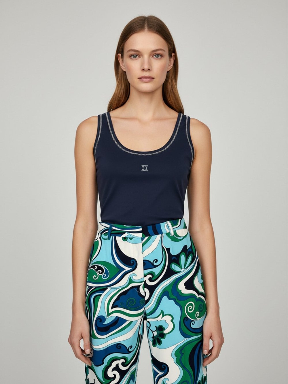 LUXURY EDIT Lacivert Pamuk Dokulu Regular Fit Atlet