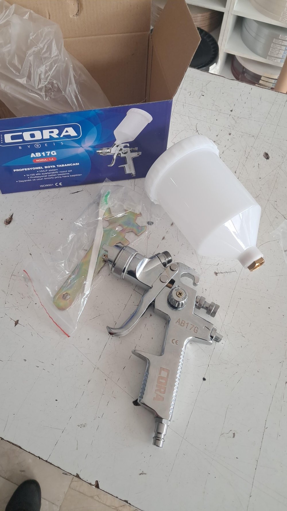Cora AB17G Üstten Depolu 1.4 mm Havalı Boya Tabancası
