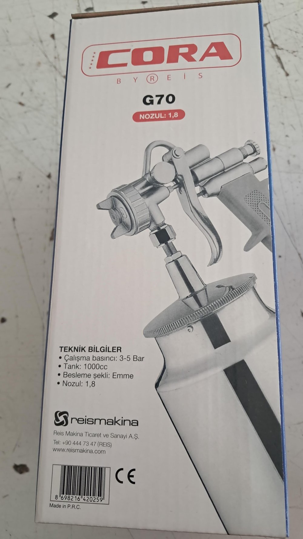 Cora G70 Boya Tabancası 1.8 mm