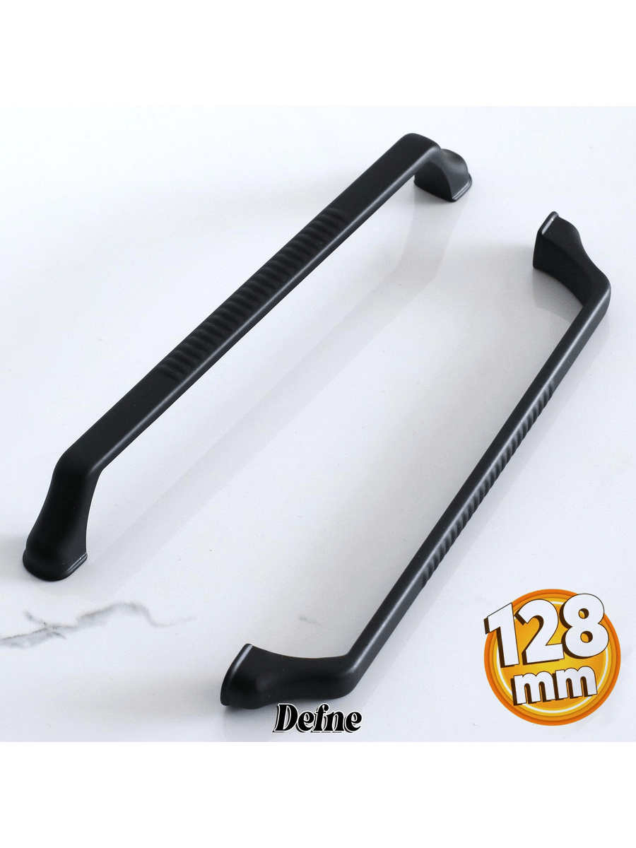 Defne 128 mm Siyah Kulp Mobilya Dolap Çekmece Vestiyer Kulpları