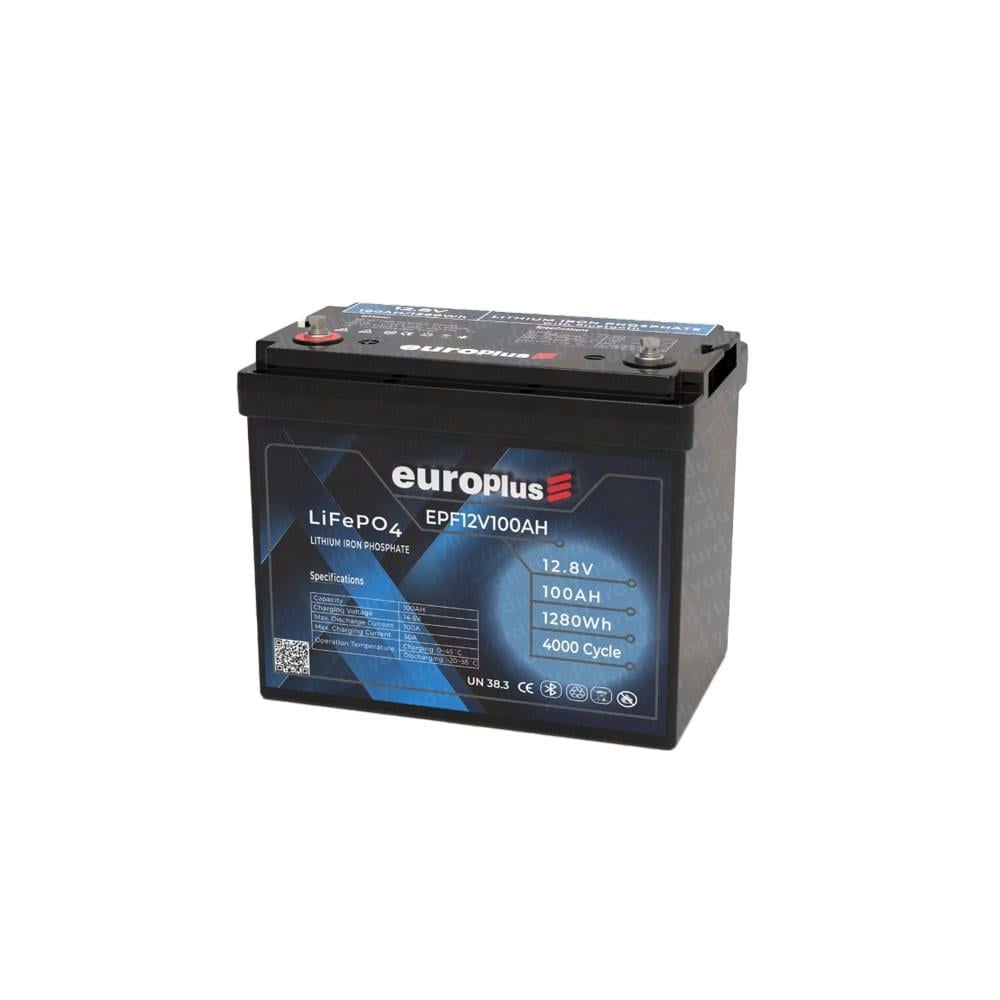 Europlus 12.8V/100Ah LiFePO4 Smart Akü – 4000 Cycle