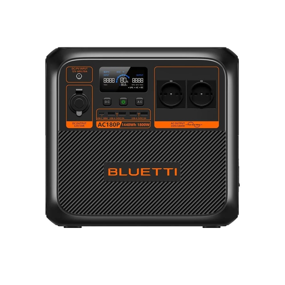  BLUETTI AC180P Taşınabilir Güneş Enerjili Güç İstasyonu | 1800W 1440Wh