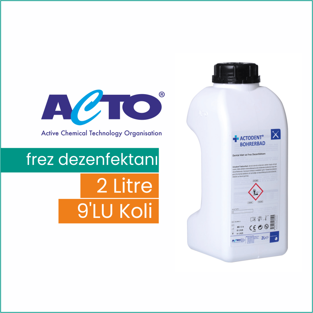 ACTO Actodent Bohrerbad 9'lu Koli / Dental Alet ve Frez Dezenfektanı