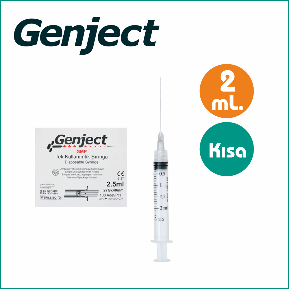 Genject Enjektör 2.5mL. / Kısa