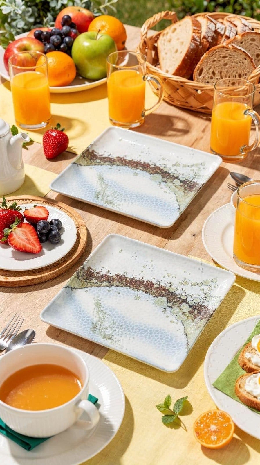 PREMİUM PORSELEN 23x23 CM SUNUM TABAĞI (2 ADET)