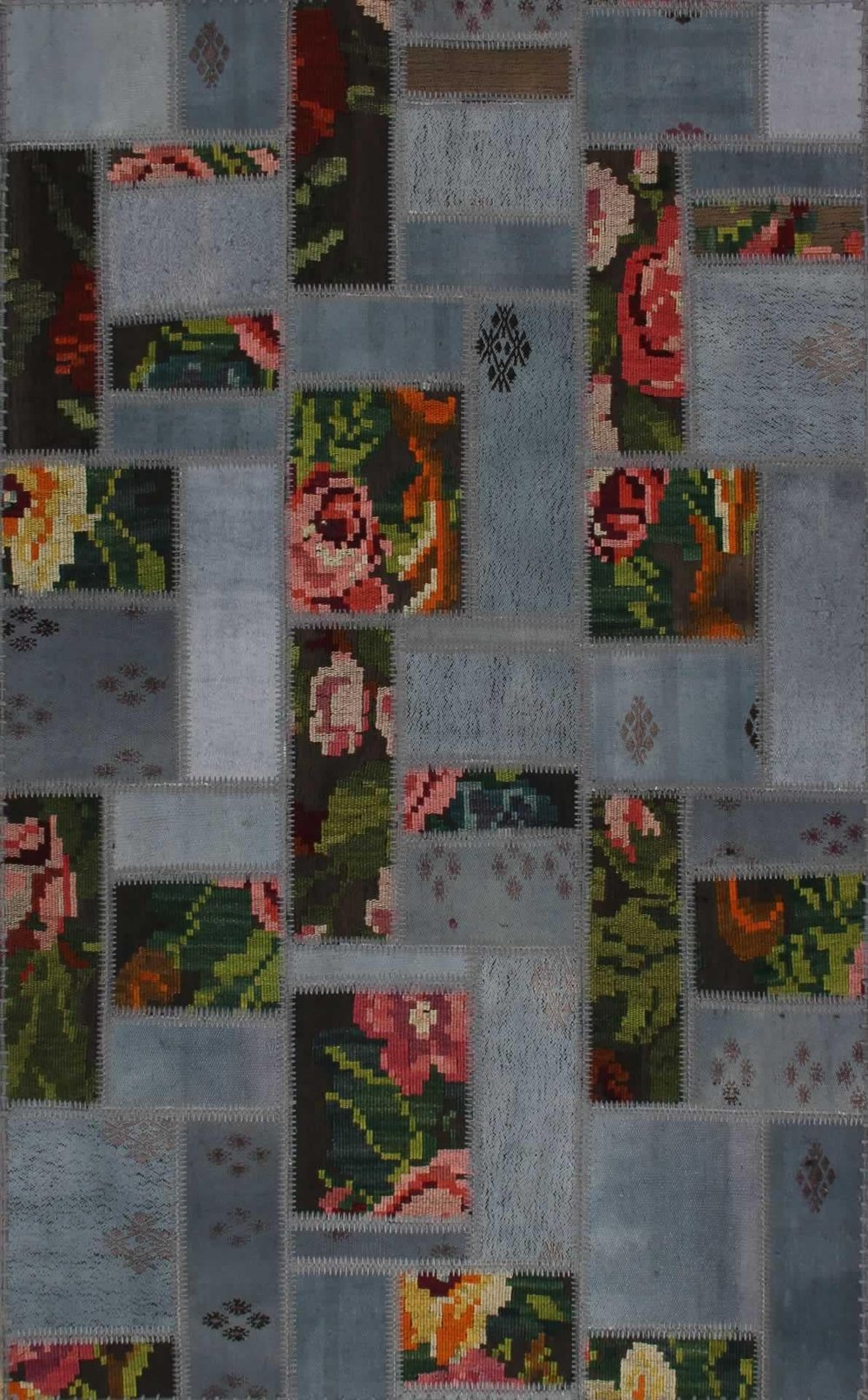 Geleneksel Kendir Patchwork Kilim