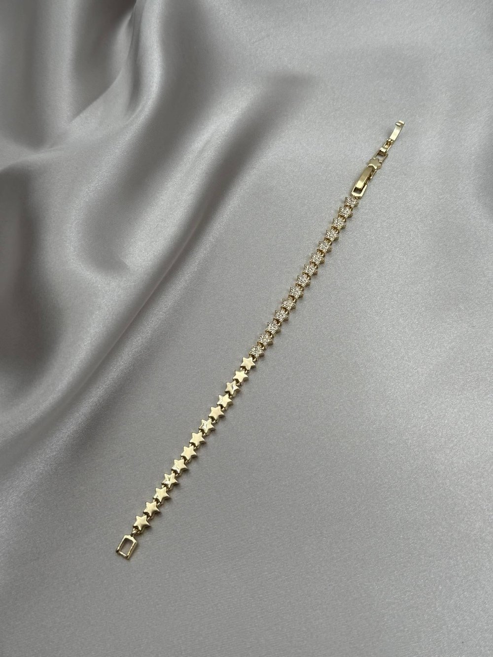 CM 14K Yıldız Model Zirkon Taşlı Gold Bileklik