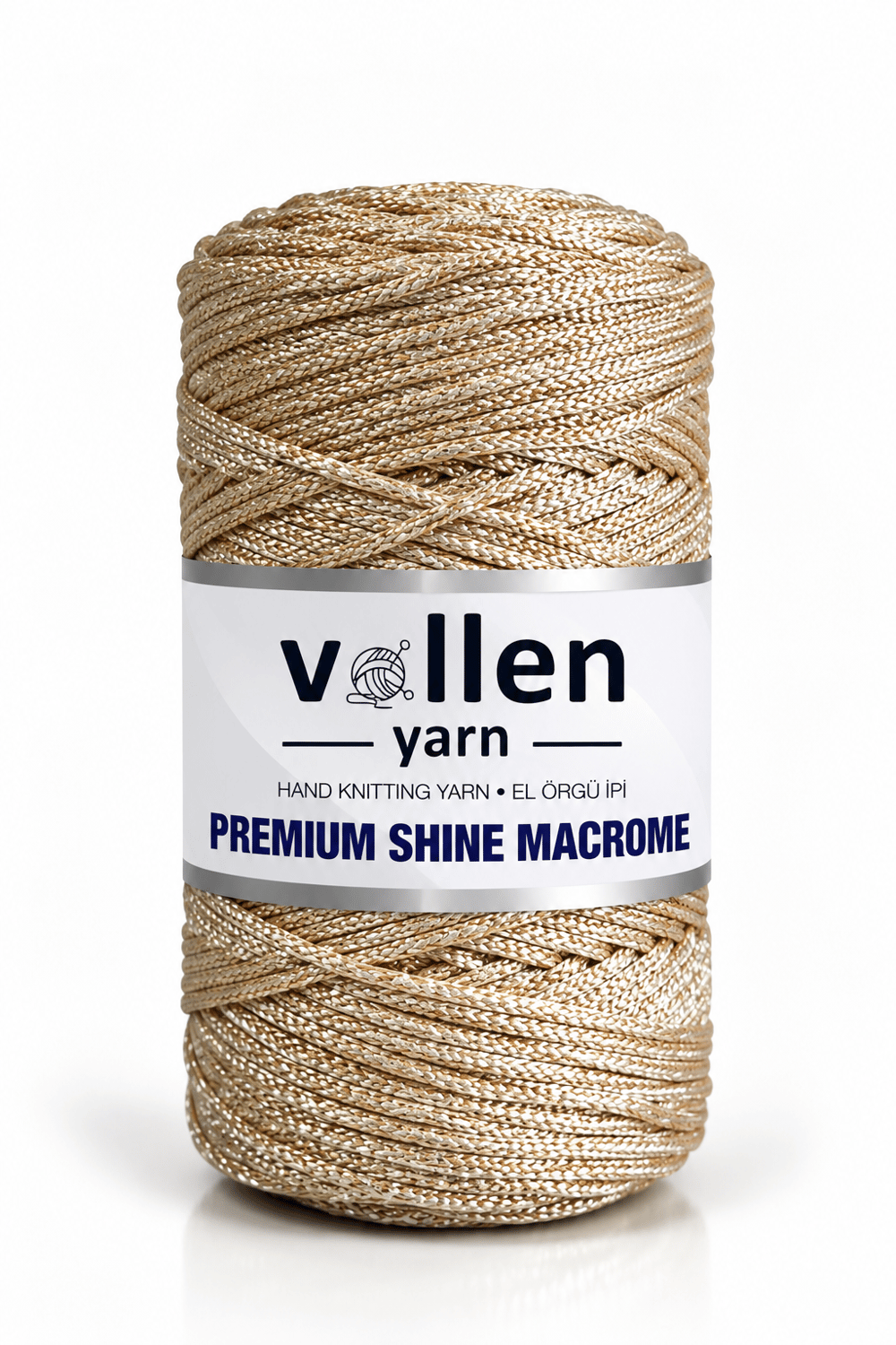  Vollen Yarn Premium Shine (Simli) Polyester Makrome 100Gr/150M ,çanta ipi,supla ipi,bileklik ipi,Sütlü Kahve