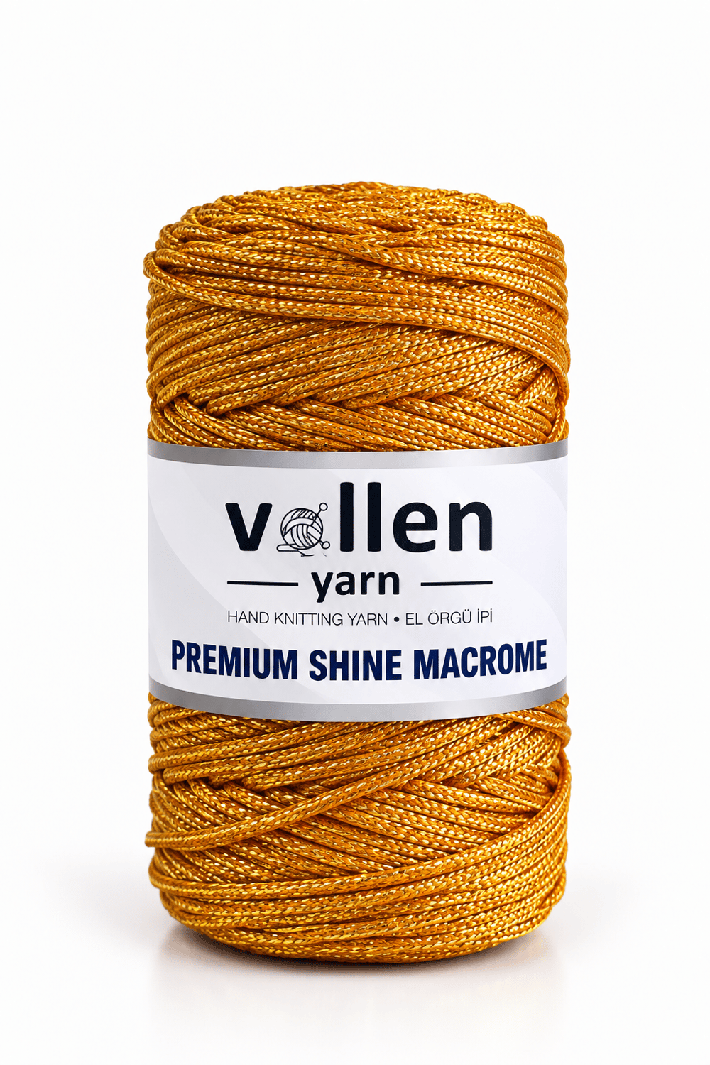  Vollen Yarn Premium Shine (Simli) Polyester Makrome 100Gr/150M ,çanta ipi,supla ipi,bileklik ipi,Sarı