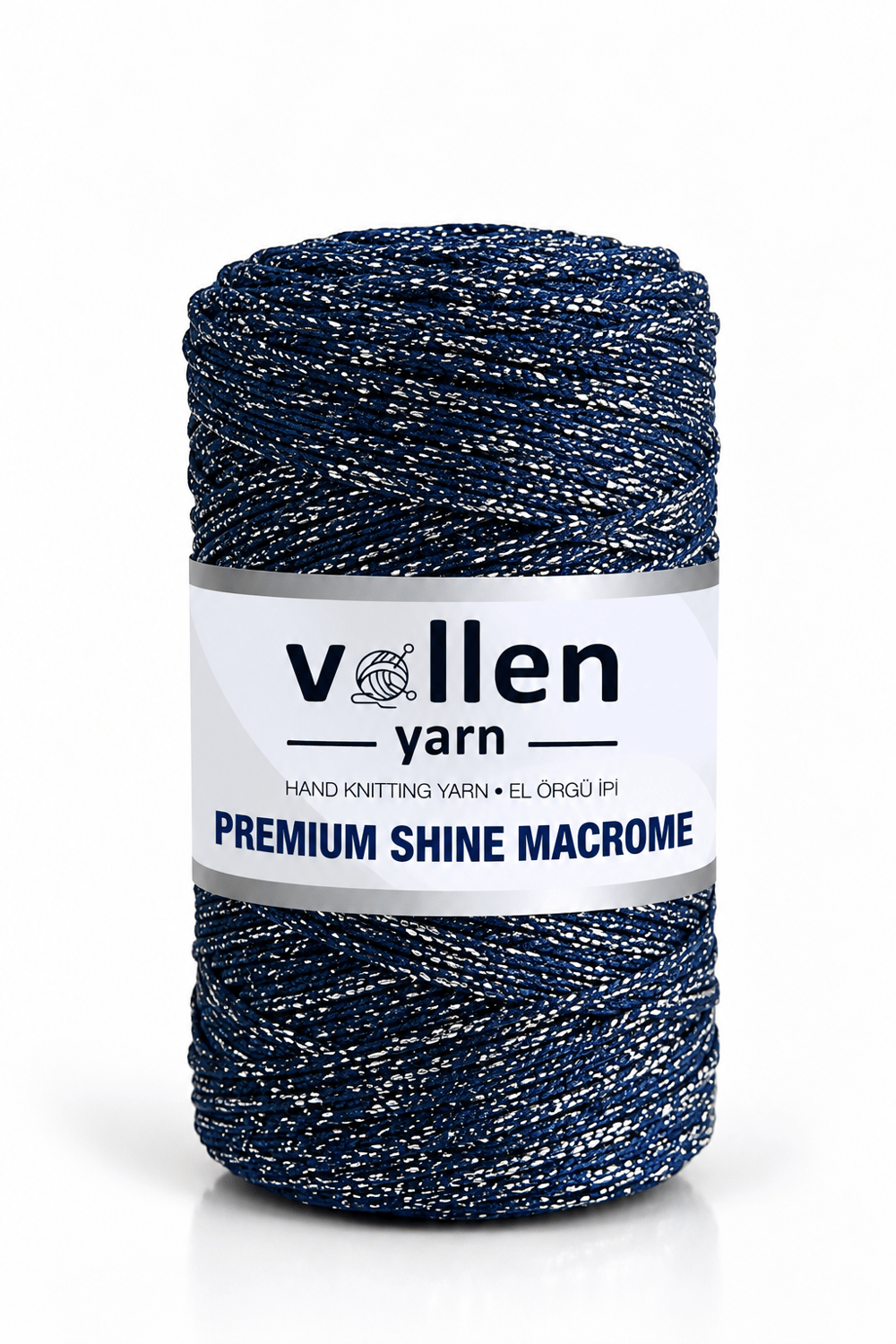  Vollen Yarn Premium Shine (Simli) Polyester Makrome 100Gr/150M ,çanta ipi,supla ipi,bileklik ipi,Lacivert